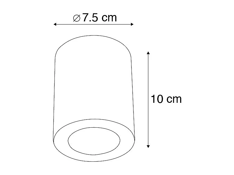 Spot apparent moderne blanc 7,5cm GU10 50mm - Tuba