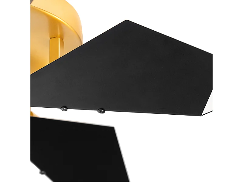 Plafonnier design noir avec or 5 lumières - Sinem