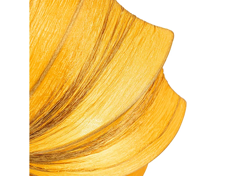 Plafonnier design soie dorée 52 cm 3 lumières - Plu