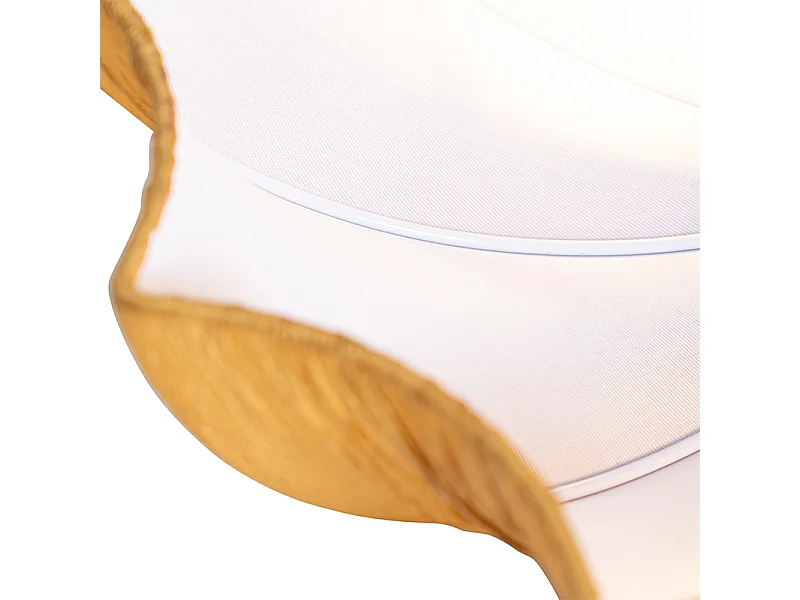 Plafonnier design soie dorée 52 cm 3 lumières - Plu