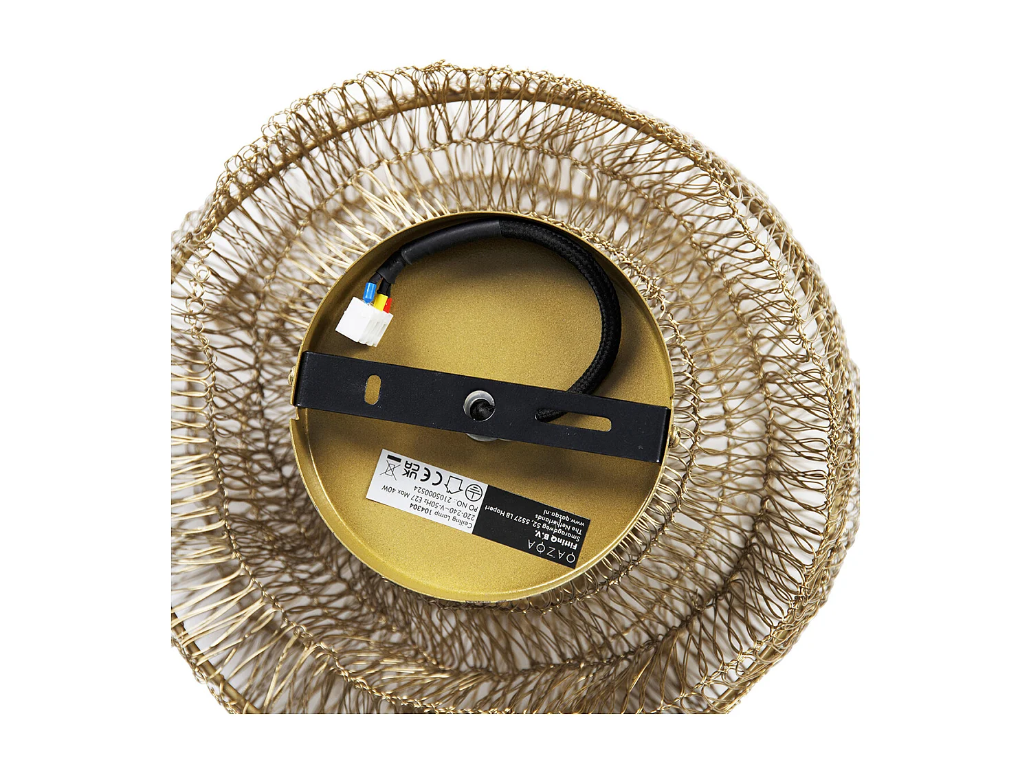 Plafonnier oriental doré 25 cm - Vadi