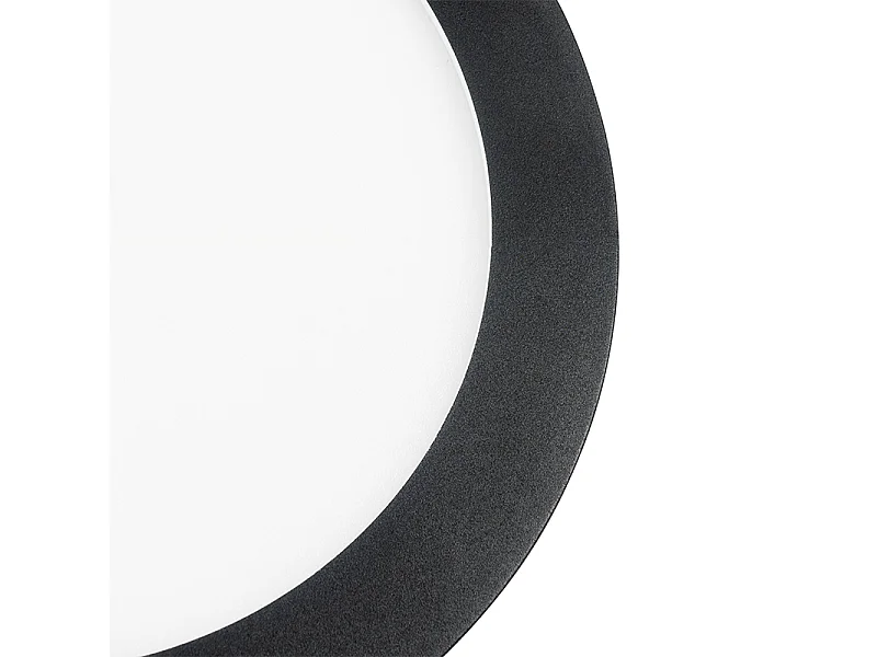 Plafonnier noir 22,5 cm avec LED dimmable en 3 étapes IP44 - Steve