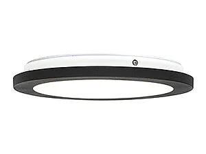 Plafonnier noir 22,5 cm avec LED dimmable en 3 étapes IP44 - Steve