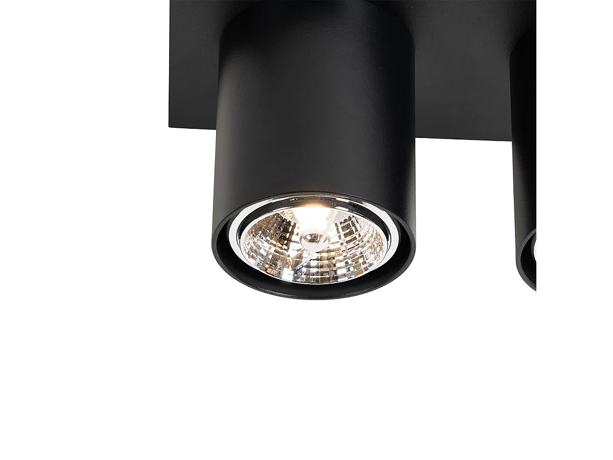 Spot de plafond moderne noir 2 lumières - Tubo