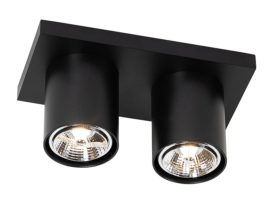 Spot de plafond moderne noir 2 lumières - Tubo