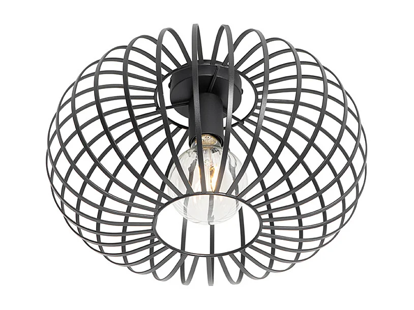 Plafonnier design noir 39 cm - Johanna