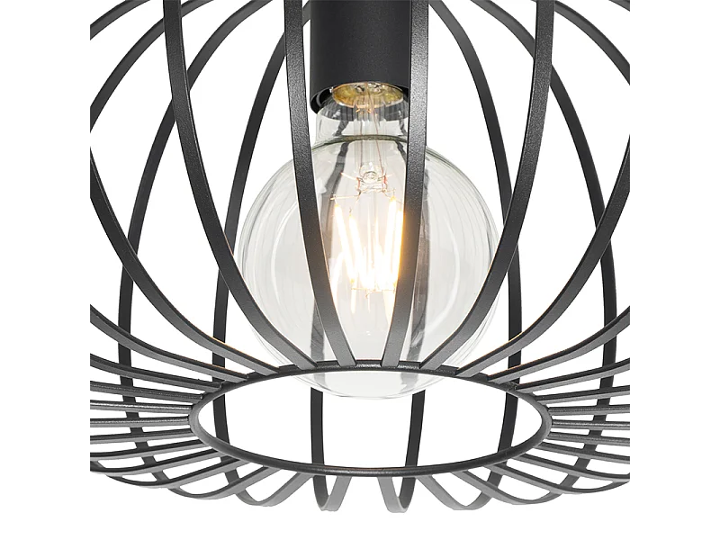 Plafonnier design noir 39 cm - Johanna