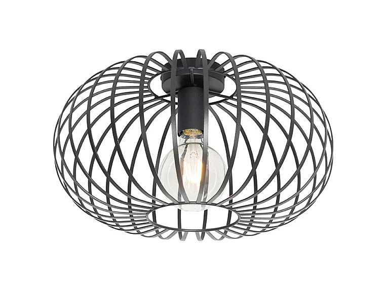 Plafonnier design noir 39 cm - Johanna