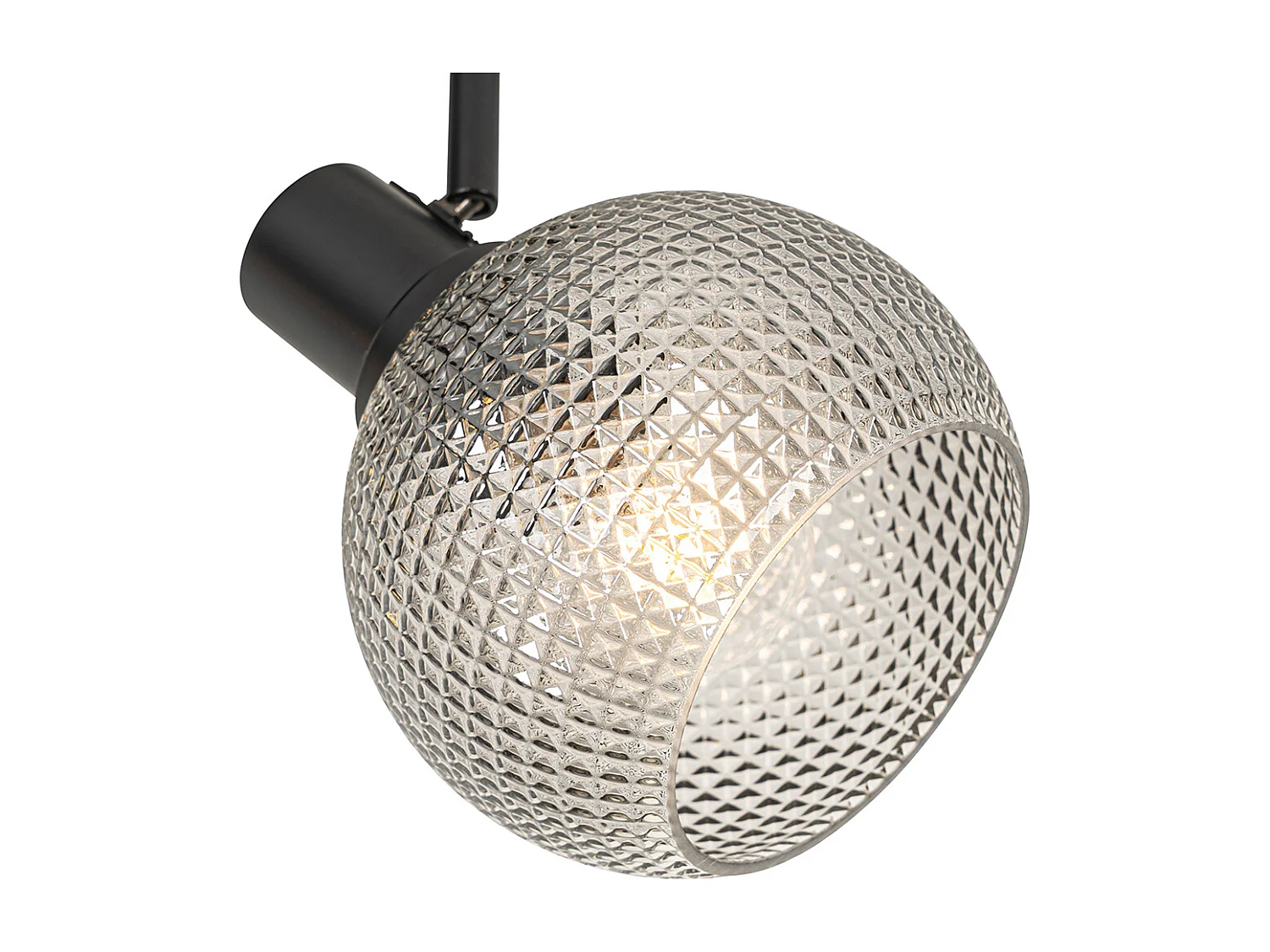 Spot design noir avec verre fumé 2 lumières - Chico