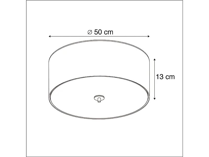 Plafonnier Country noir 50 cm - Drum