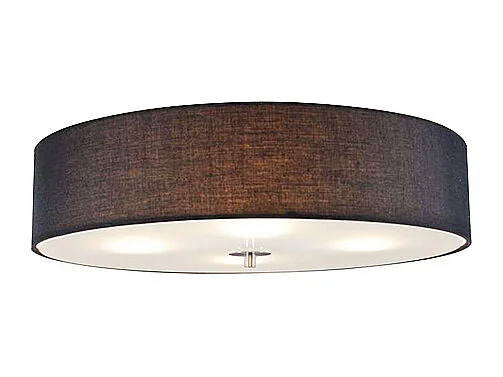 Plafonnier rond rustique noir 50 cm - Drum