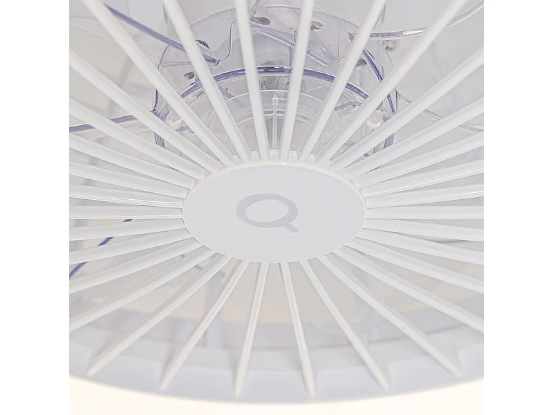 Ventilateur de plafond blanc avec LED avec télécommande - Emily