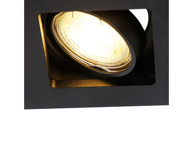 Spot encastré rectangulaire noir 2 lumières - Qure