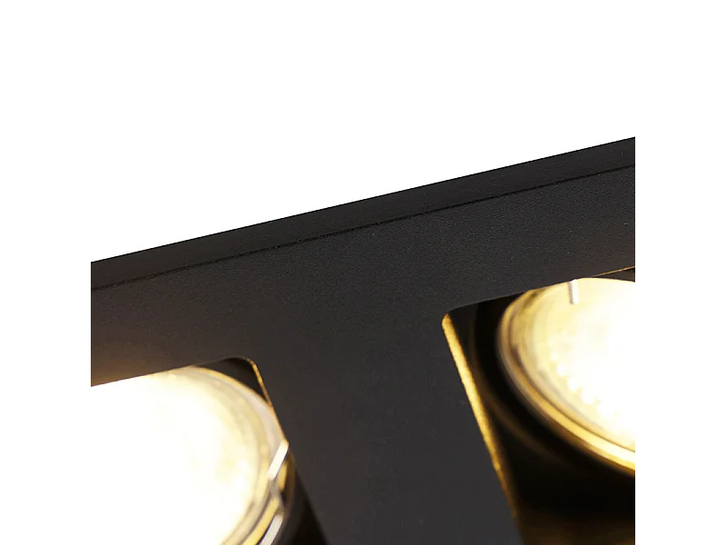Spot encastré rectangulaire noir 2 lumières - Qure