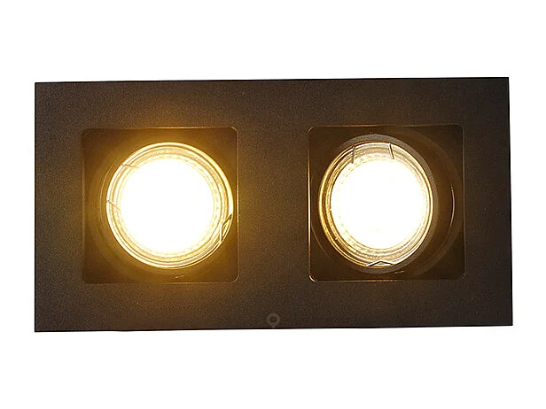 Spot encastré rectangulaire noir 2 lumières - Qure