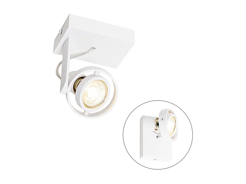 Spot de plafond moderne blanc orientable et inclinable GU10 50mm - Master
