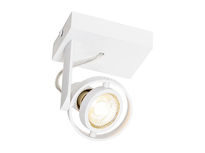 Spot de plafond moderne blanc orientable et inclinable GU10 50mm - Master