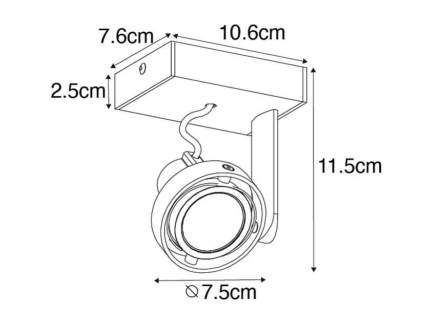 Spot de plafond moderne blanc orientable et inclinable GU10 50mm - Master