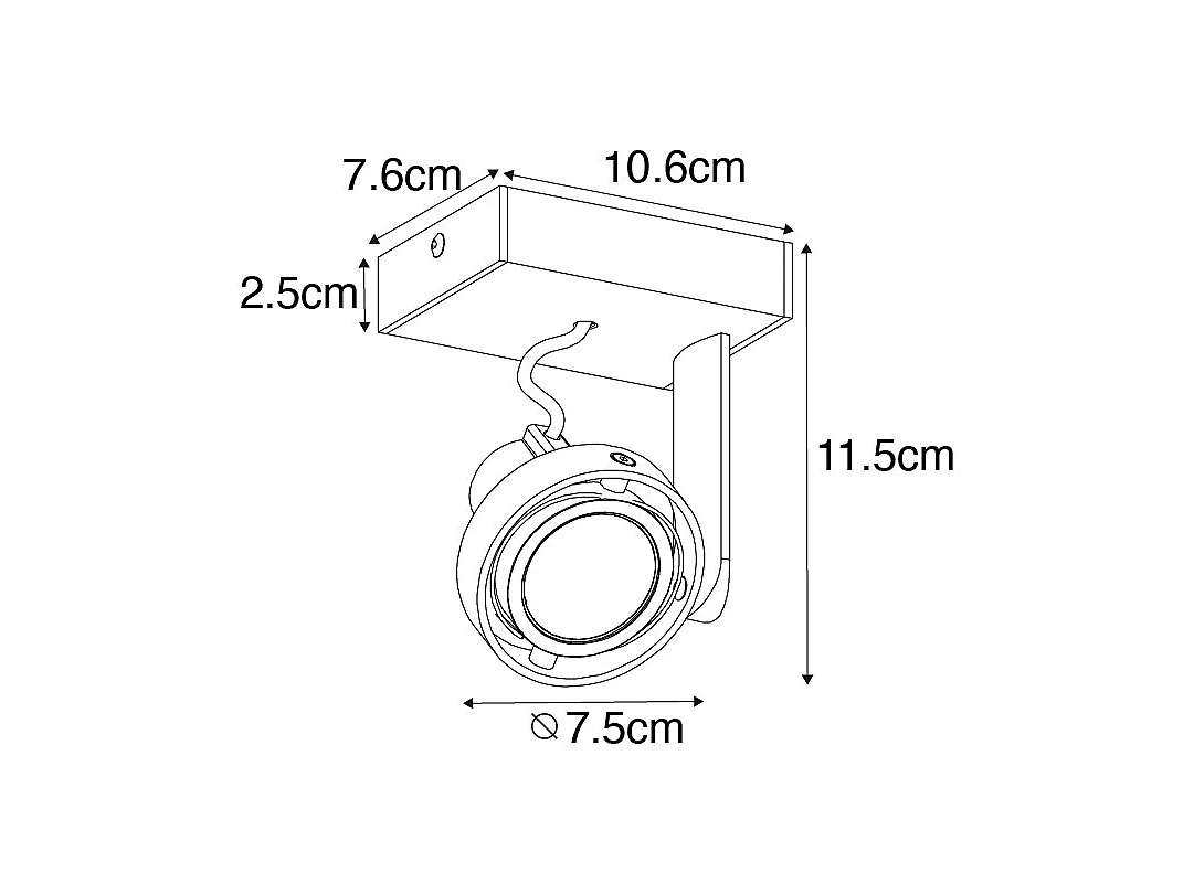 Spot de plafond moderne blanc orientable et inclinable GU10 50mm - Master