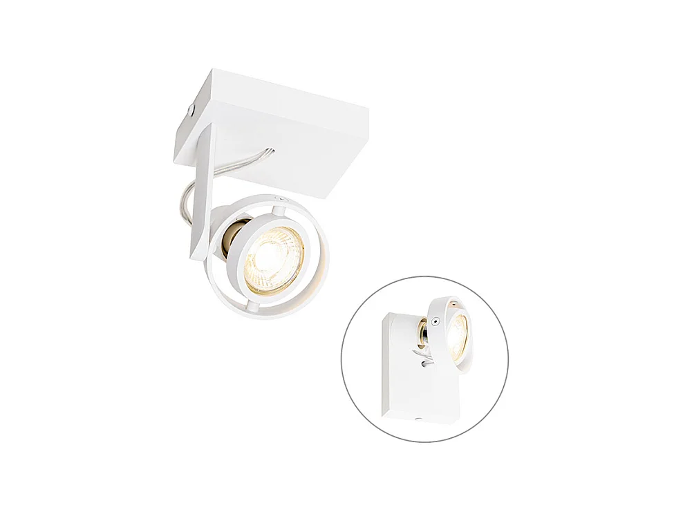 Spot de plafond moderne blanc orientable et inclinable GU10 50mm - Master