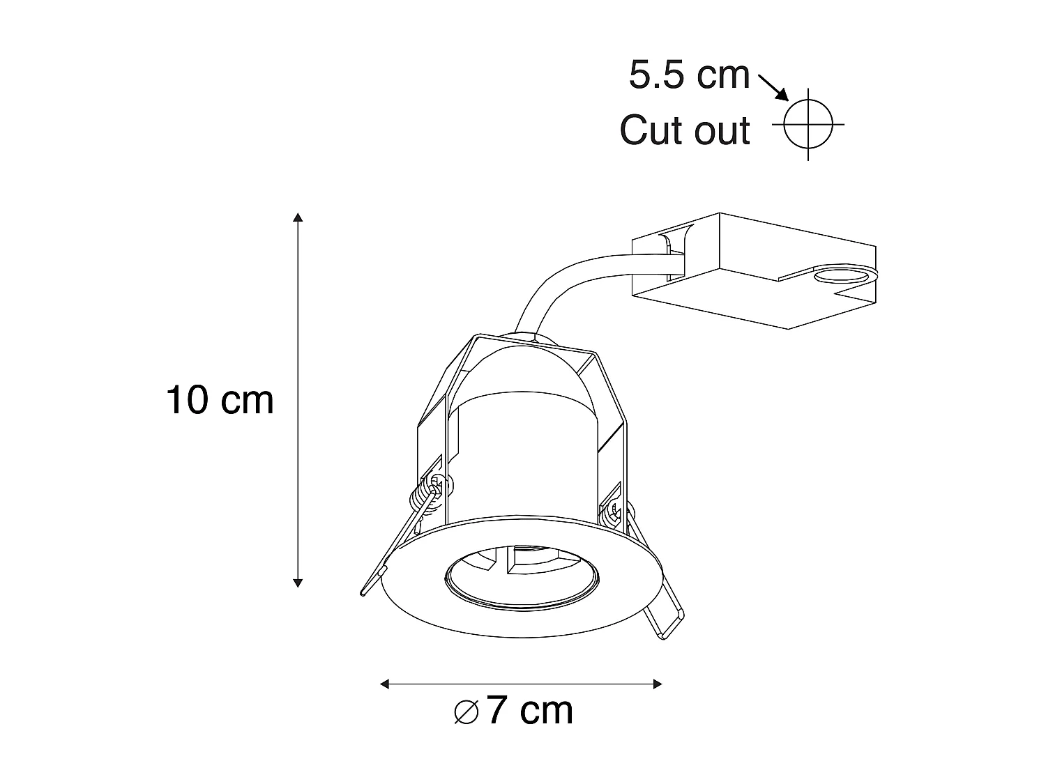 Spot encastré moderne noir - Insight