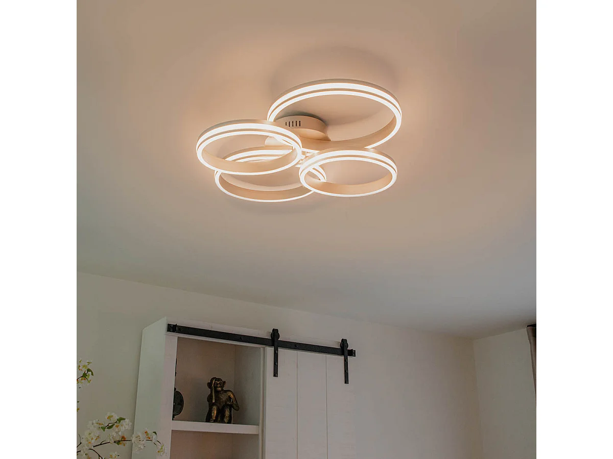 Plafonnier en acier avec LED à intensité variable 3 niveaux 4 lumières - Navara