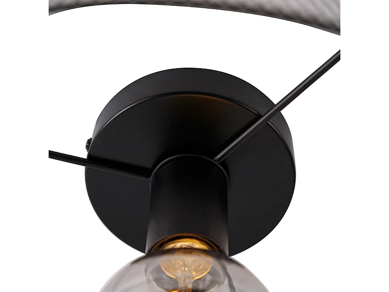 Plafonnier industriel noir - Drum Mesh