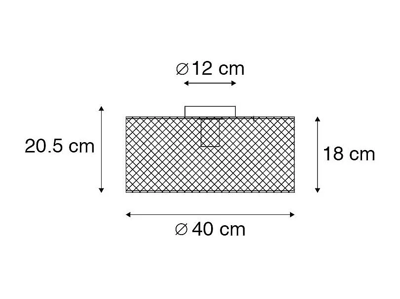 Plafonnier industriel noir - Drum Mesh