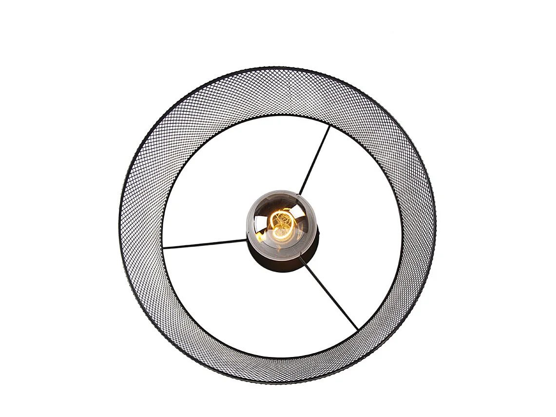 Plafonnier industriel noir - Drum Mesh