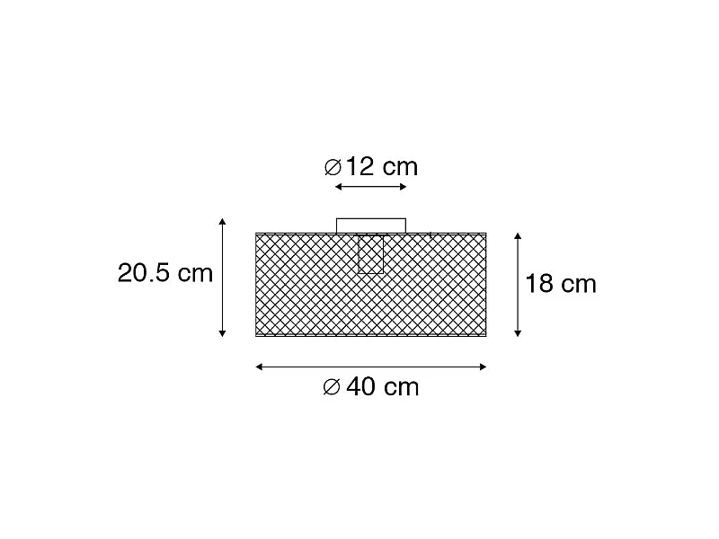 Plafonnier industriel noir - Drum Mesh