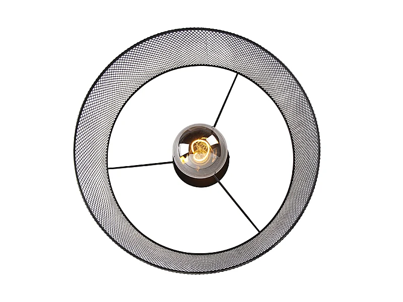 Plafonnier industriel noir - Drum Mesh