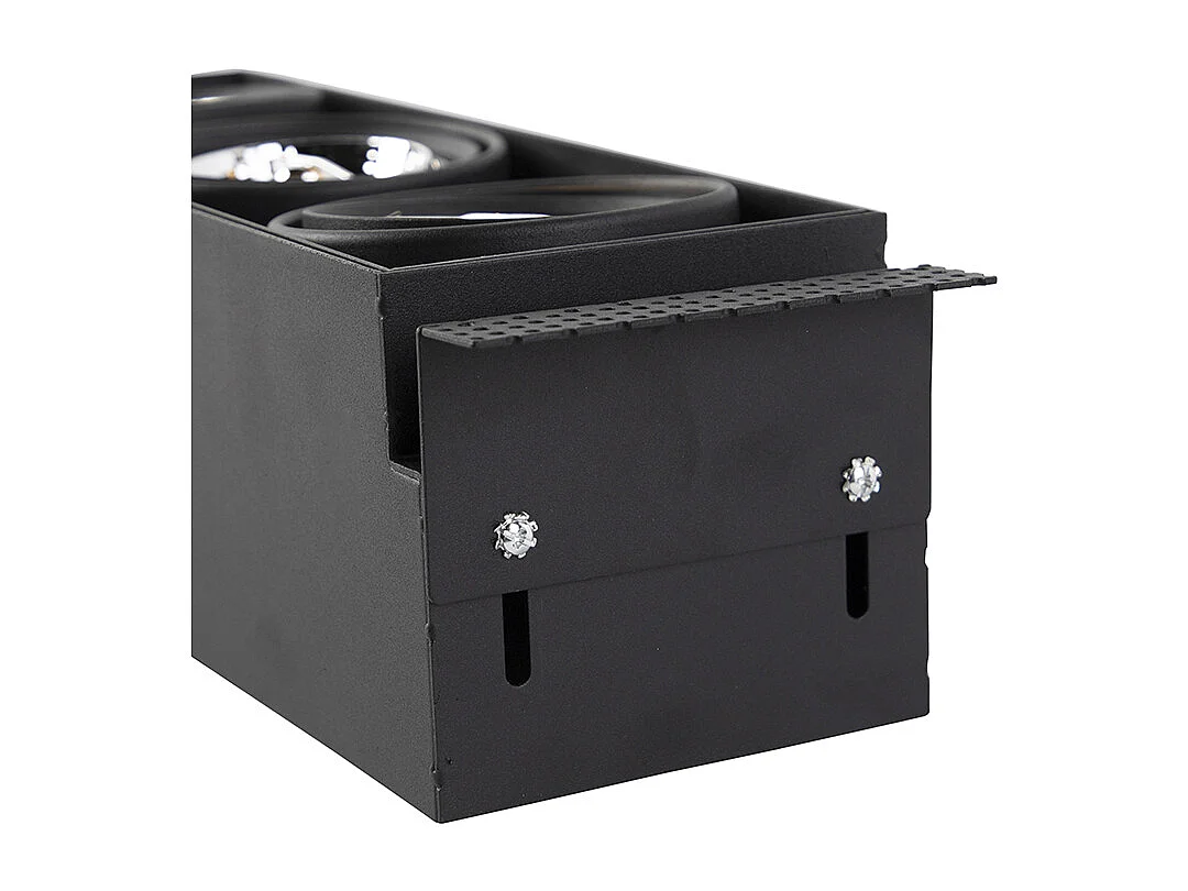 Spot encastré noir GU10 AR70 sans bordure 3 lumières - Oneon