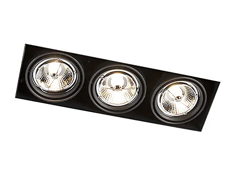 Spot encastré noir GU10 AR70 sans bordure 3 lumières - Oneon