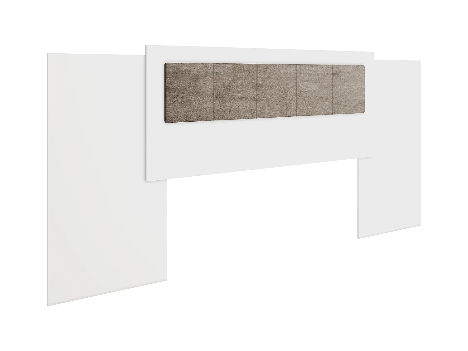 Cabecero extensible 140/160/180 cm - Blanco y topo - KYLANA