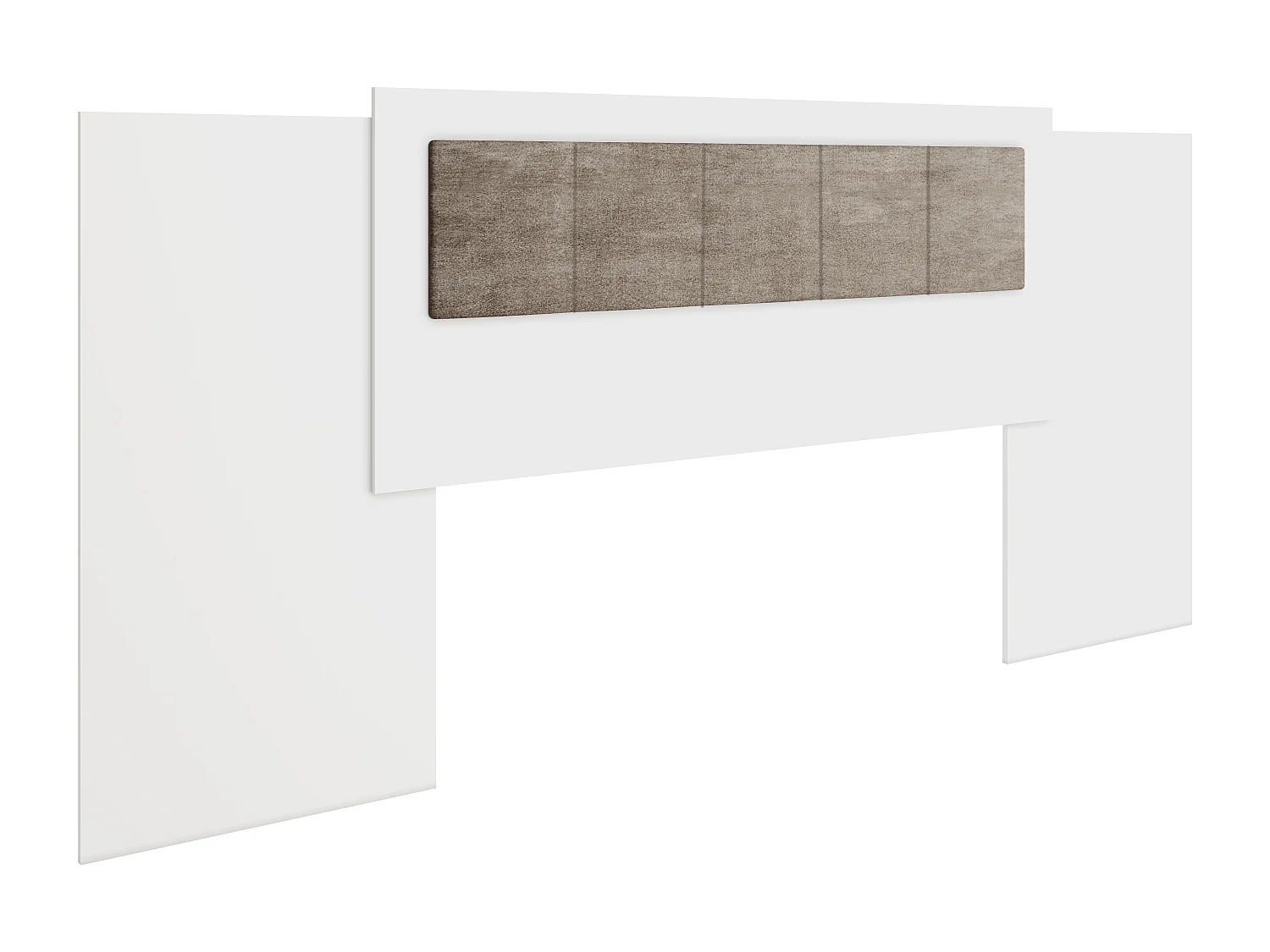 Bett-Kopfteil ausziehbar - 140/160/180 cm - Weiß & Taupe - KYLANA