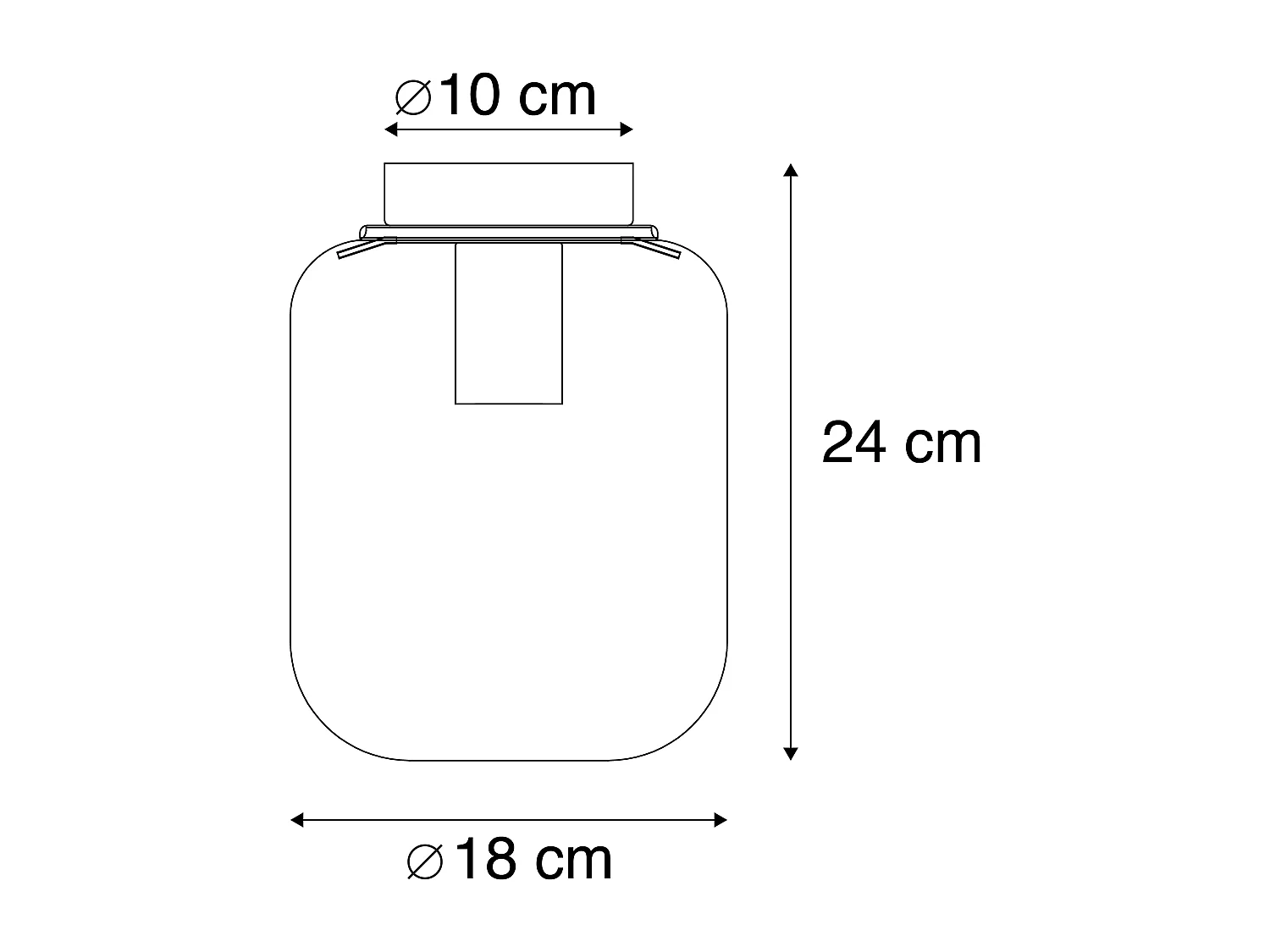 Plafonnier design noir avec verre fumé - Bliss