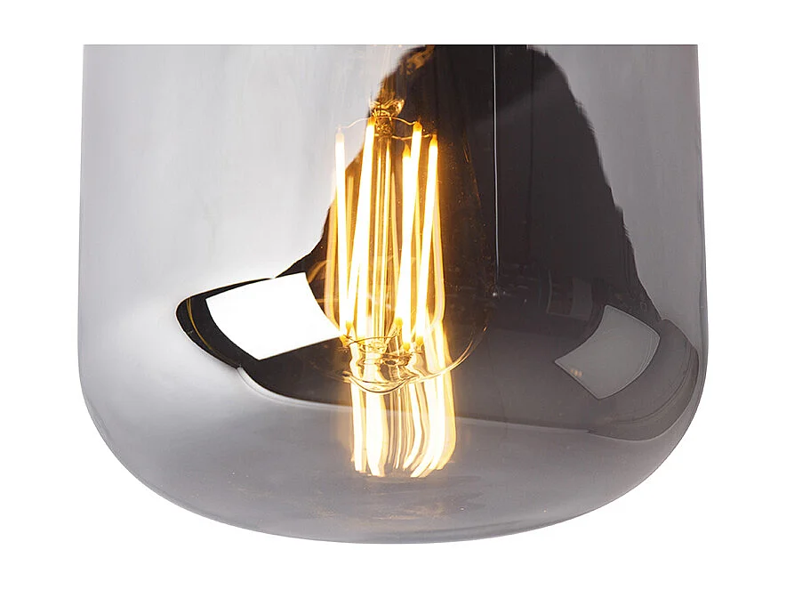 Plafonnier design noir avec verre fumé - Bliss