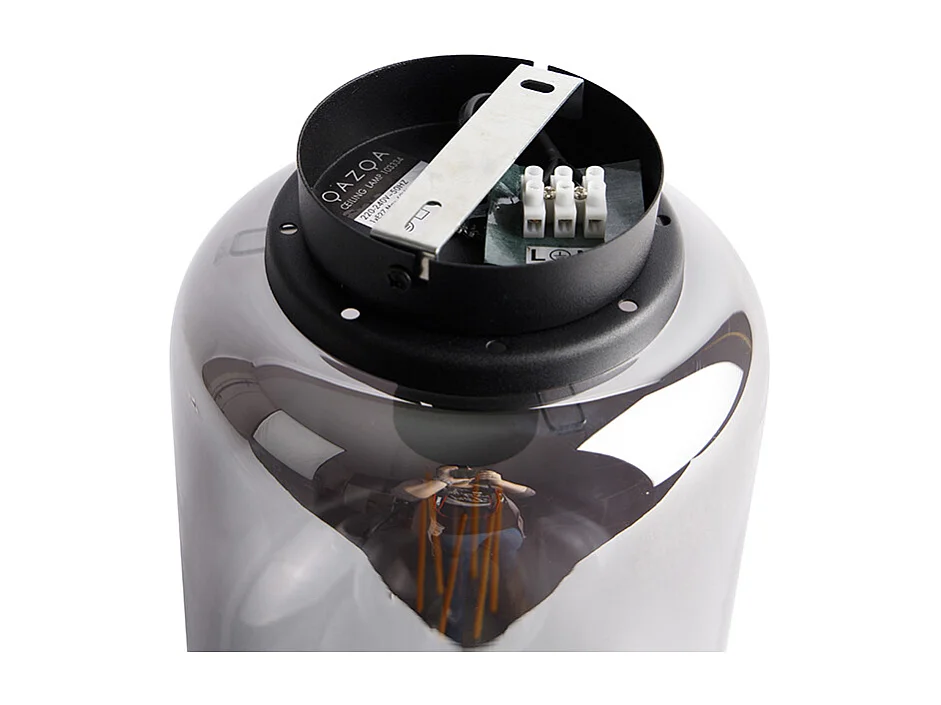 Plafonnier design noir avec verre fumé - Bliss