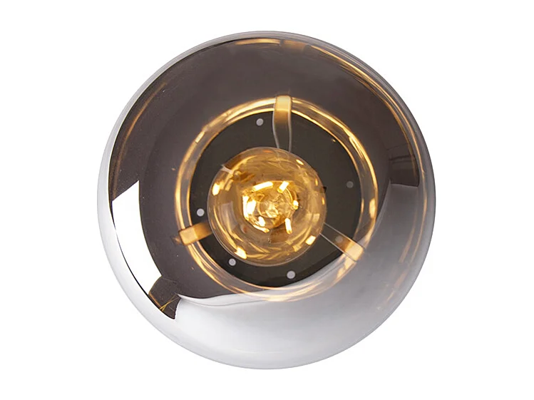 Plafonnier design noir avec verre fumé - Bliss