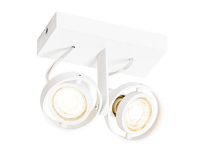 Spot de plafond moderne blanc 2 lumières GU10 50mm - Master