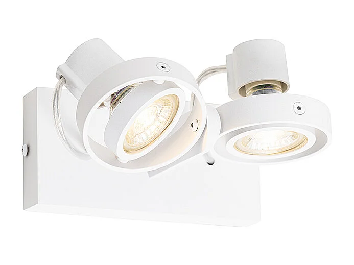Spot de plafond moderne blanc 2 lumières GU10 50mm - Master