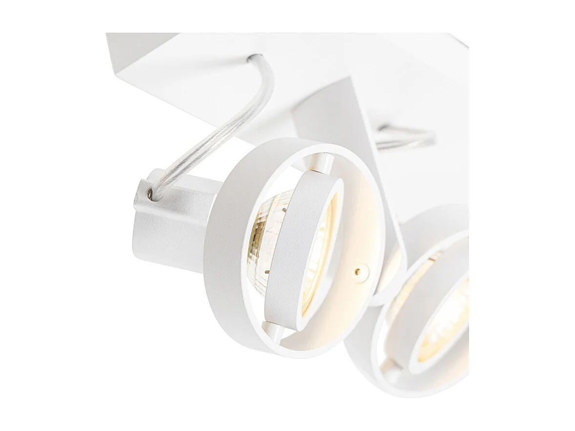 Spot de plafond moderne blanc 2 lumières GU10 50mm - Master