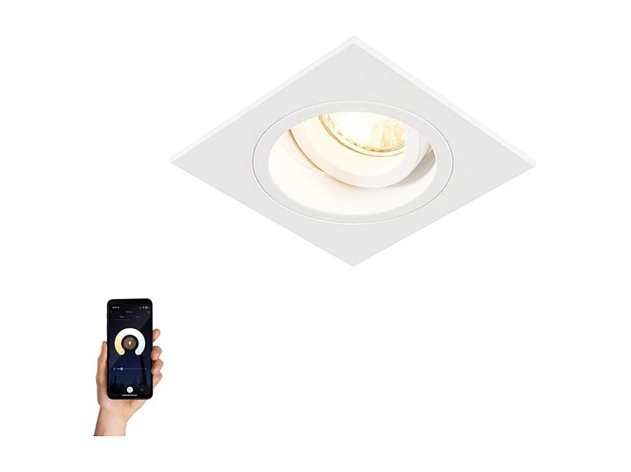 Spot encastrable intelligent blanc carré avec WiFi GU10 - Chuck