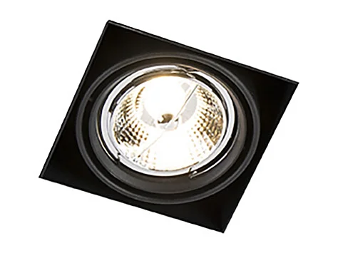 Lot de 6 spots encastrés noirs GU10 AR70 sans bordure - Oneon