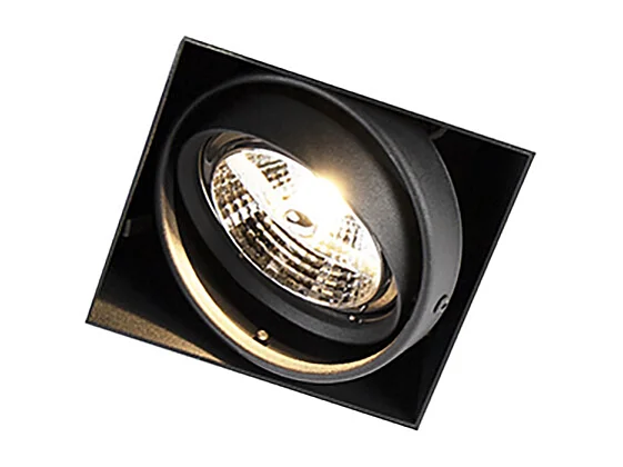 Lot de 6 spots encastrés noirs GU10 AR70 sans bordure - Oneon