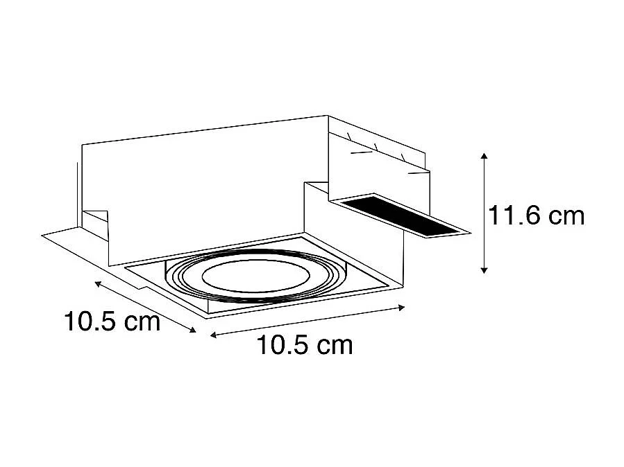 Lot de 6 spots encastrés noirs GU10 AR70 sans bordure - Oneon