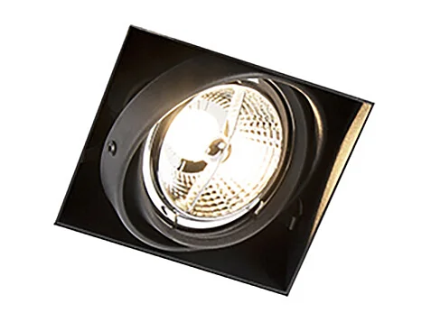 Lot de 6 spots encastrés noirs GU10 AR70 sans bordure - Oneon