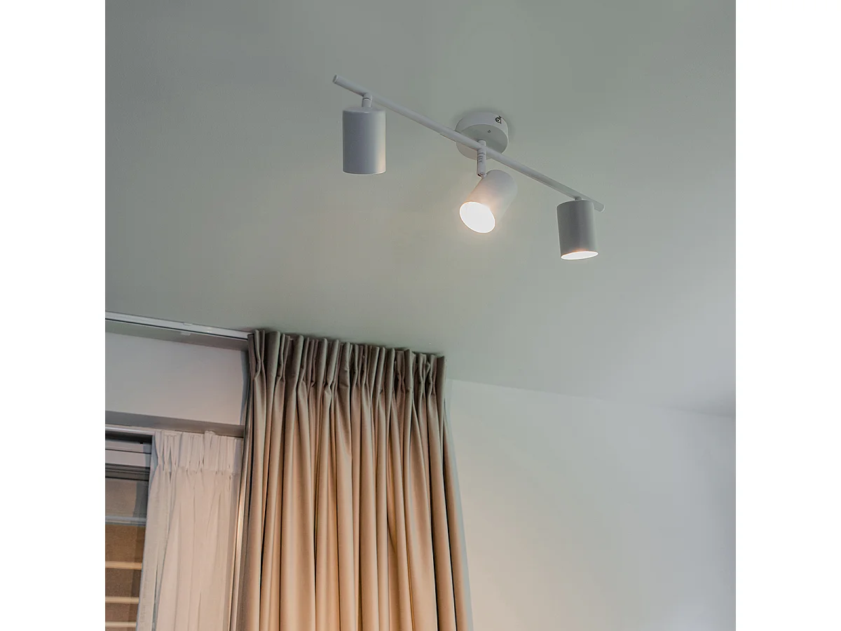 Spot de plafond moderne blanc 3 lumières réglable - Jeana