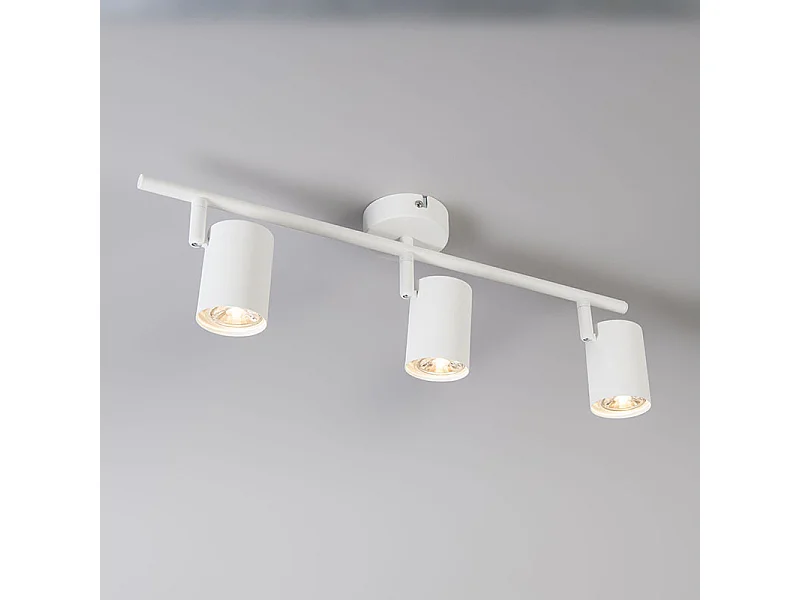 Spot de plafond moderne blanc 3 lumières réglable - Jeana