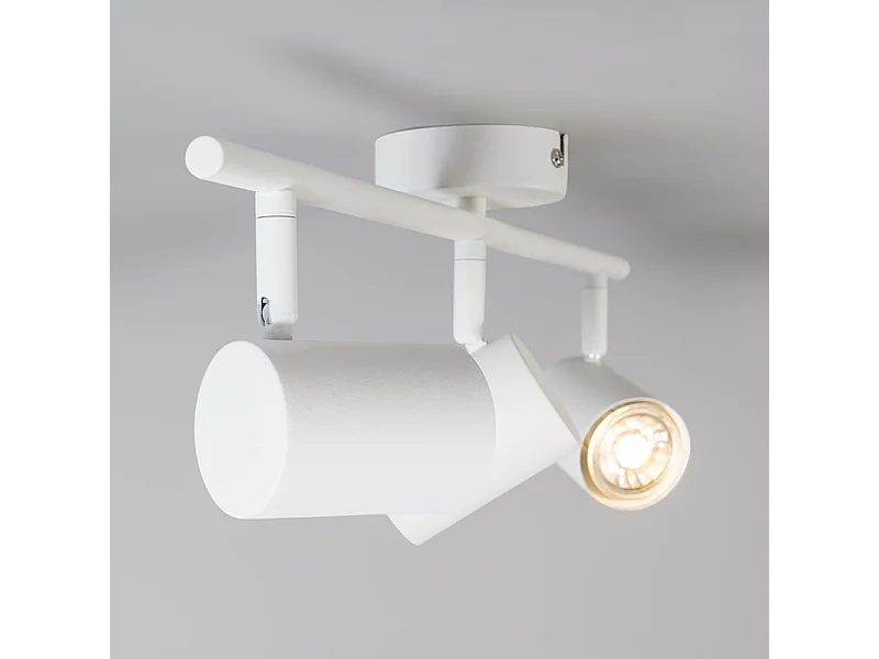 Spot de plafond moderne blanc 3 lumières réglable - Jeana